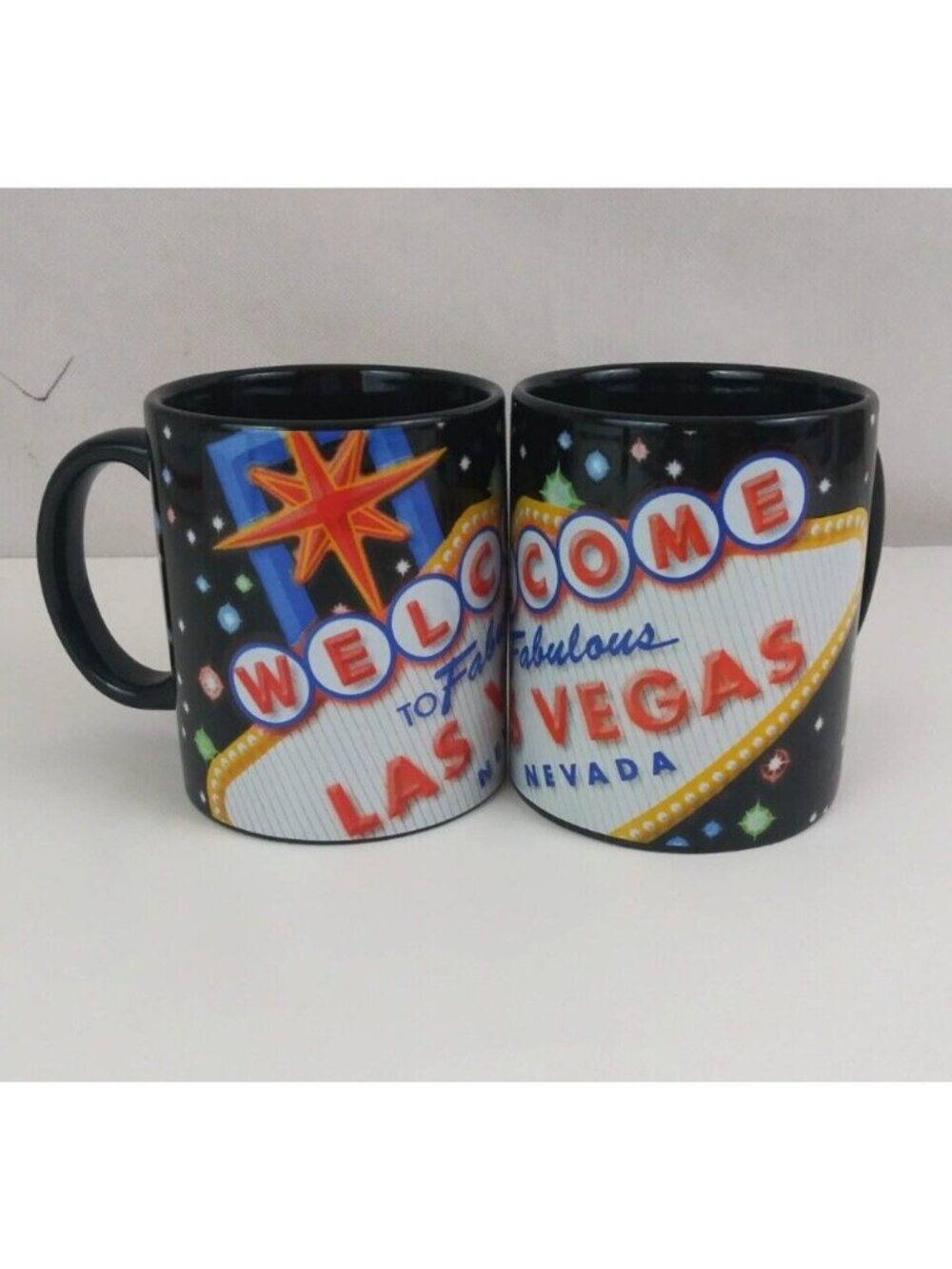 Set Of 2 Welcome To Fabulous Las Vegas Nevada Souvenir Coffee Cups